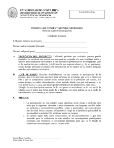 Consentimiento informado - Universidad de Costa Rica