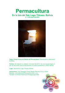 Primer curso de permacultura en la Isla del Sol 5 a 12 de abril del
