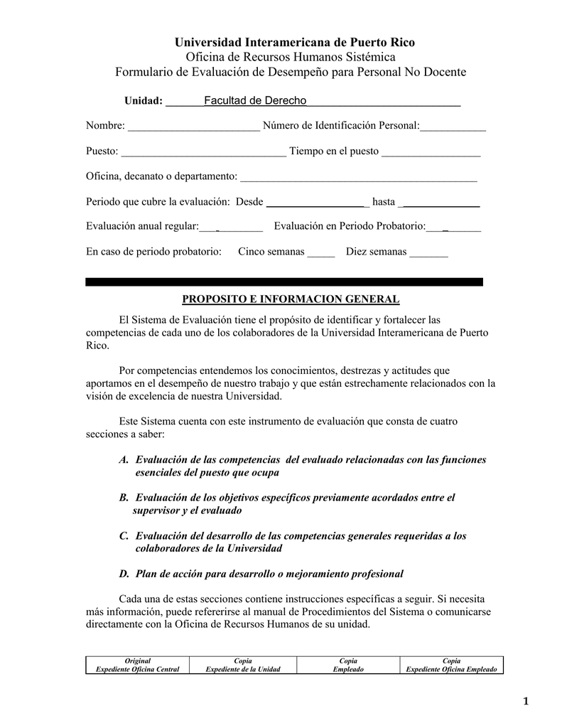 Evaluación en Periodo Probatorio