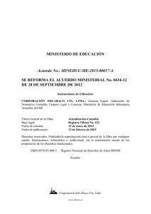 MINISTERIO DE EDUCACIÓN SE REFORMA EL ACUERDO MINISTERIAL No. 0434-12