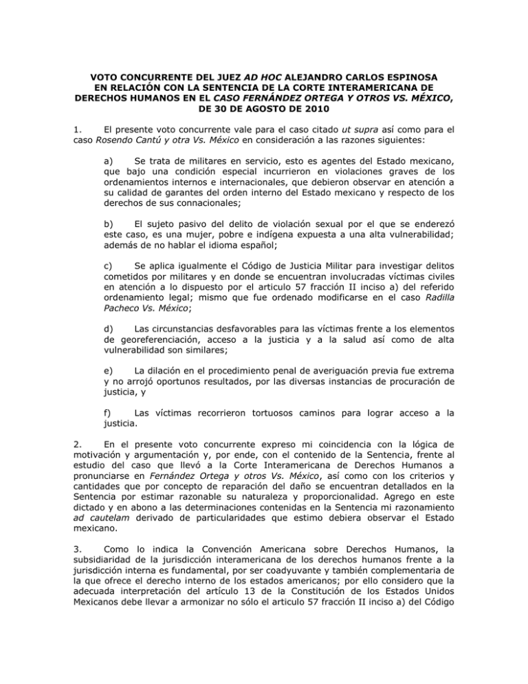 Voto Concurrente del Juez Ad Hoc Alejandro Carlos Espinosa