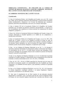 ORDENANZA CONSTITUTIVA DE CREACIÓN DE LA