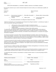 Donation After Cardiac Death Consent Form (Spanish Version)