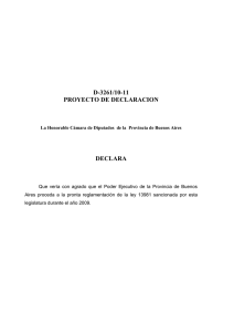 D-3261/10-11 PROYECTO DE DECLARACION  DECLARA