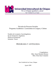 División de Procesos Sociales Programa Académico: Licenciatura