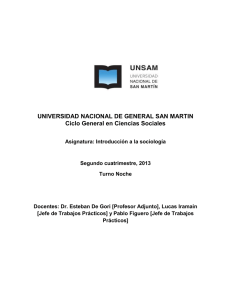UNIVERSIDAD NACIONAL DE GENERAL SAN MARTIN Ciclo General en Ciencias Sociales