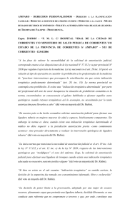 FML c/ Hospital Vidal de la Ciudad de Corrientes y/o Ministerio de