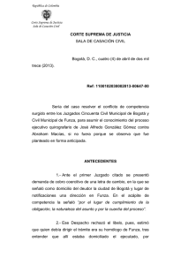 CORTE SUPREMA DE JUSTICIA Ref: 1100102030002013-00647-00 SALA DE CASACIÓN CIVIL