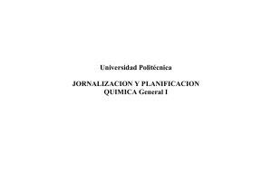 Universidad Politécnica JORNALIZACION Y PLANIFICACION QUIMICA General I