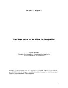 Proyecto Col-Ipums Homologación de las variables  de discapacidad