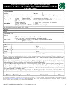 CA 4-H Youth New Enrollment Form - UC 4