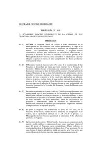 HONORABLE CONCEJO DELIBERANTE  ORDENANZA   Nº   6350 ORDENANZA