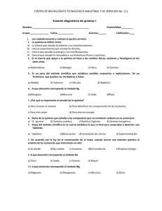 Examen diagnóstico de química I