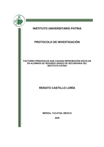 INSTITUTO UNIVERSITARIO PATRIA PROTOCOLO DE INVESTIGACIÓN