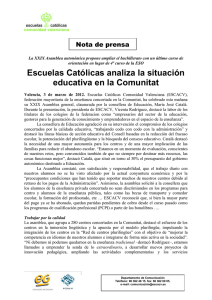 XXIX Asamblea 2012 - Escuelas Católicas