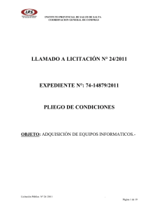 DISPOSICIONES GENERALES - Instituto Provincial de Salud de Salta