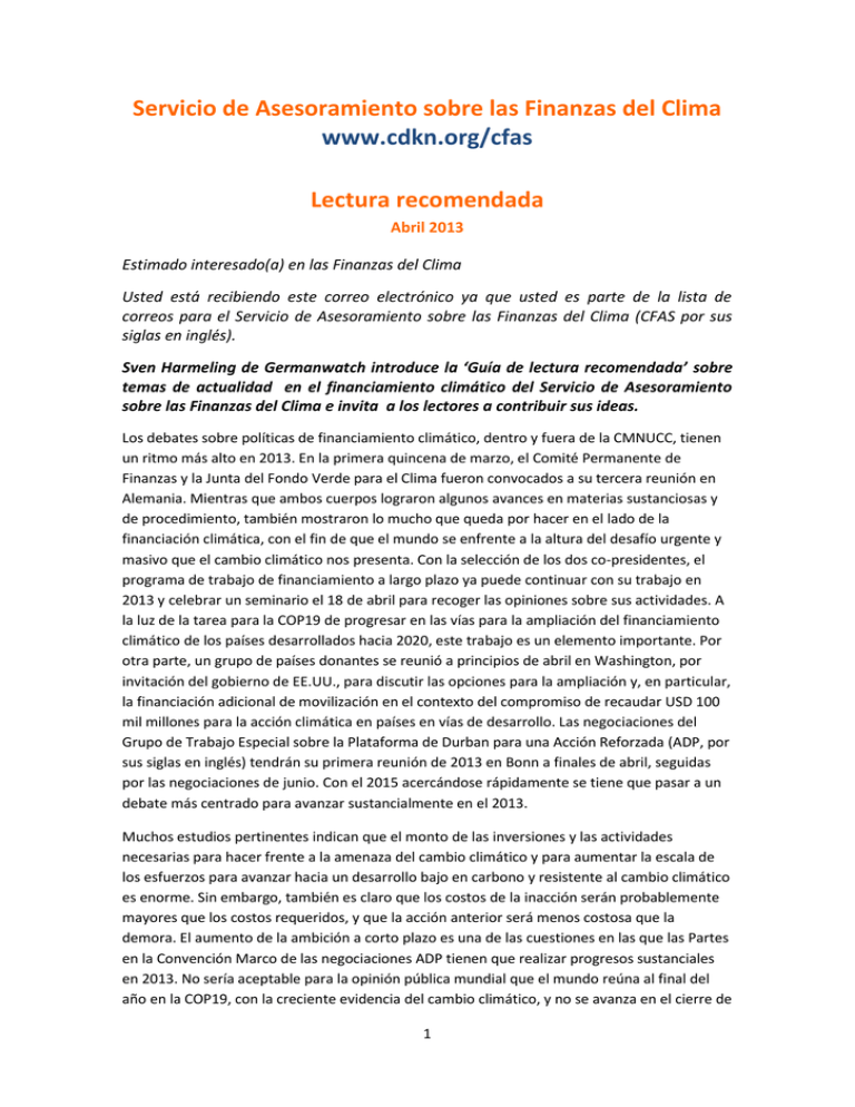 Lectura Recomendada En Algunos De Los Mecanismos Financieros