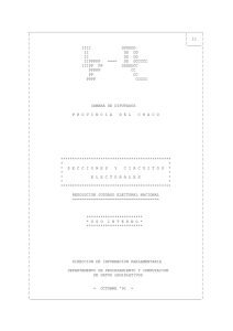 CIRCUITOS ELECTORALES DEL CHACO | | | | | 11 | | |______| | IIII