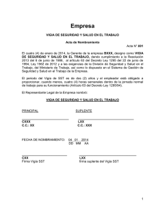 ACTA DE CONSTITUCION DE COPASO Y REGLAMENTO