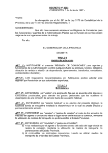Decreto 2203 de Corrientes: Régimen de Comisiones para Servidores Públicos