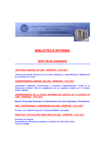 BIBLIOTECA INFORMA BOELTÍN DE SUMARIOS DOCTRINA
