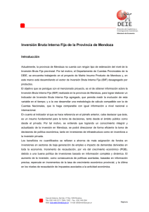 Inversión Bruta Interna Fija de la Provincia de Mendoza Introducción