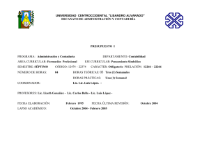 Presupuesto I  - Universidad Centroccidental "Lisandro Alvarado"