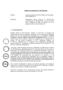 PRONUNCIAMIENTO N° 687-2013/DSU  Entidad: Empresa Regional de Servicio Público de Electricidad -