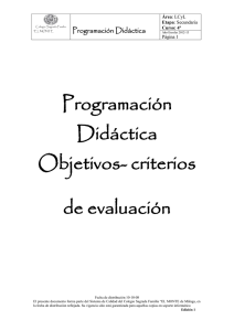 Programación Didáctica - Colegio Sagrada Familia El Monte