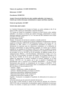 Número de expediente: 111/2007 (FOMENTO) Referencia: 111/2007 Procedencia: FOMENTO