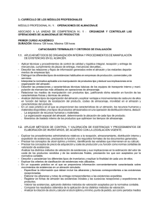 3.- CURRÍCULO DE LOS MÓDULOS PROFESIONALES OPERACIONES DE ALMACENAJE DE PRODUCTOS