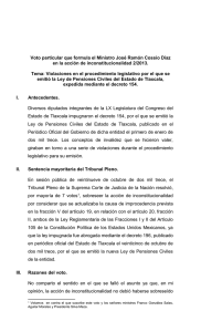 Voto particular que formula el Ministro José Ramón Cossío Díaz en