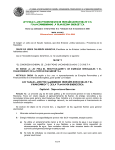 Ley para el Aprovechamiento de Energías Renovables