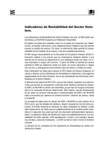 Indicadores de Rentabilidad del Sector Hote- lero.