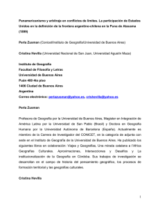 Panamericanismo y arbitraje en conflictos de límites. La participación de... Unidos en la definición de la frontera argentino-chilena en la...