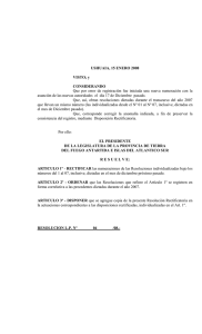 Res.004-08 - RECTIFICACIONES DE RESOLUCIONES L.P Nº 01