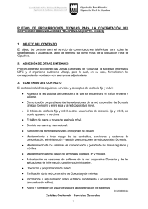 PLIEGOS  DE  PRESCRIPCIONES  TÉCNICAS  PARA ... SERVICIO DE COMUNICACIONES TELEFÓNICAS (EXPTE. X10029)