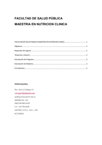 facultad de salud publica maestria en nutricion clinica