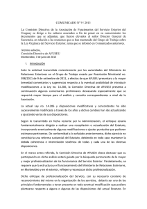 COMUNICADO Nº 9 / 2013 La Comisión Directiva de la Asociación