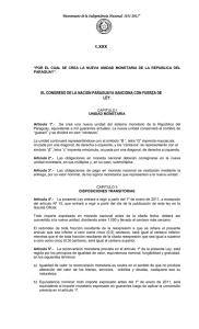 .xxx  EL CONGRESO DE LA NACION PARAGUAYA SANCIONA CON FUERZA DE LEY: