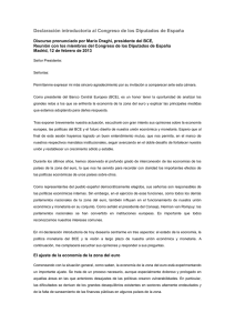 Declaración introductoria al Congreso de los Diputados de España