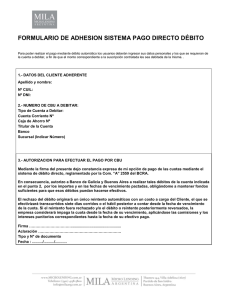 FORMULARIO DE ADHESION SISTEMA PAGO DIRECTO DEBITO