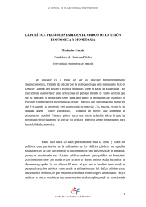 LA POLÍTICA PRESUPUESTARIA EN EL MARCO DE LA UNIÓN