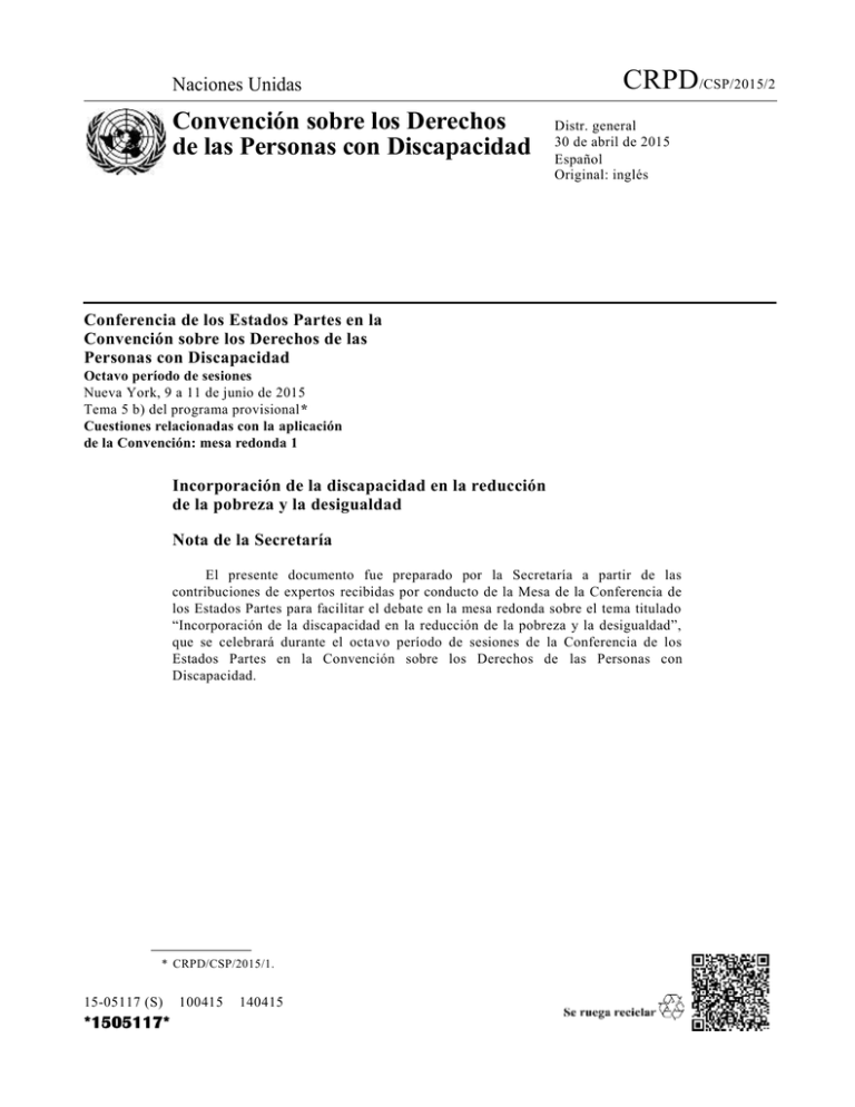 CRPD Convención Sobre Los Derechos De Las Personas Con Discapacidad ...