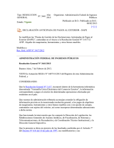 Tipo: RESOLUCION Año: Organismo: Administración Federal de Ingresos Nº: 3441