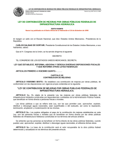 LEY DE CONTRIBUCIÓN DE MEJORAS POR OBRAS PÚBLICAS FEDERALES DE