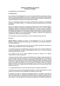 DECRETO SUPREMO Nº 032-2001-EM Publicado el 21/06/2001  EL PRESIDENTE DE LA REPÚBLICA