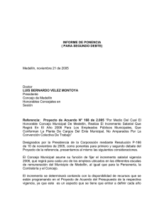 INFORME DE PONENCIA ( PARA SEGUNDO DEBTE)  LUIS BERNARDO VELEZ MONTOYA