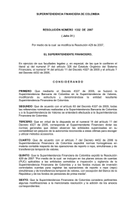 SUPERINTENDENCIA FINANCIERA DE COLOMBIA ( Julio 31 )