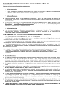 Resolución Nº 688/06 de la Dirección General de Cultura y...  Régimen de Asistencia  y  Puntualidad para alumnos